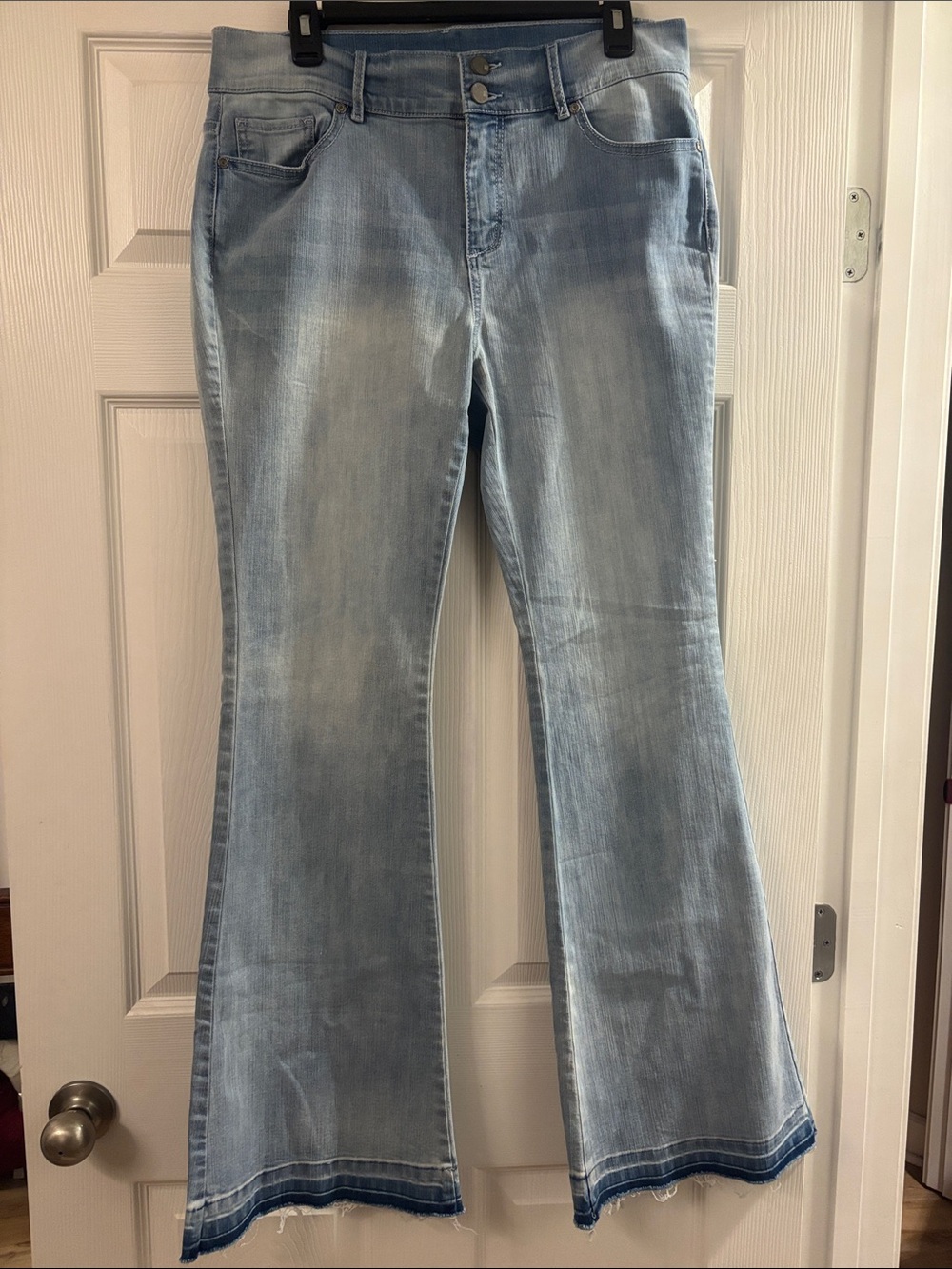 New York & Company Light Blue Flare Jeans